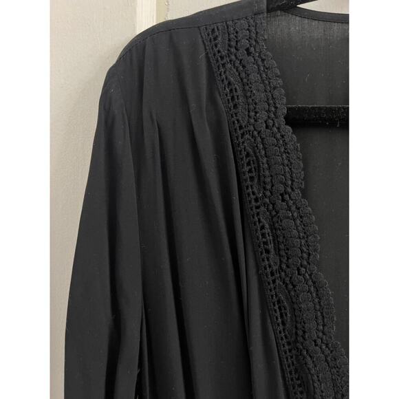 La Blanca La Costa Lace Swim Coverup V Neck Romper, Black M - Picture 5 of 7